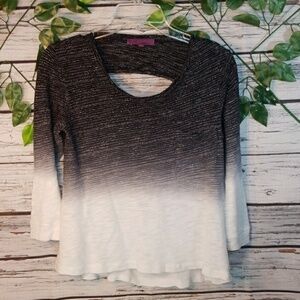 Z by Zobha peek a boo back 3/4 sleeve blouse sz M